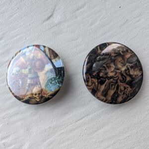 Set of 2 Jan van Eyck art 1.25 inch pinback buttons